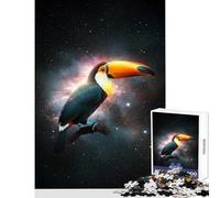 Puzzle per adolescenti 1000 pezzi Tucano nello spazio Giocattolo Decorazione da parete Opera d'arte Regalo Gioco per famiglie Interazione genitore-figlio Dimensioni 38x52cm