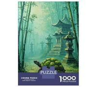 Puzzle Per Adolescenti 1000 Pezzi Turtle in Bamboo Forest with Pagodas Puzzle Fai Da Te Giocattoli Staycation Passatempo Regali Unici Di Compleanno E Natale 52x38cm/1000pcs