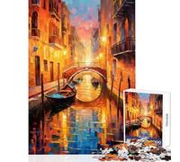 Puzzle per adolescenti 1000 pezzi Un canale a Venezia Giocattolo educativo Idee regalo Gioco educativo Migliora l'amore tra coppie Dimensioni 38x26cm