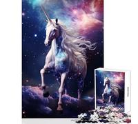 Puzzle per adolescenti 1000 pezzi Unicorno nello spazio Giocattolo educativo Ottimo regalo per giochi Giochi per famiglie Allena il tuo cervello e le tue mani Dimensioni 38x26cm