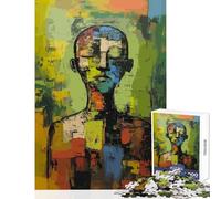 Puzzle per adolescenti 1000 pezzi Uomo in pensieri profondi Giocattolo educativo Ottimo regalo per giochi Gioco impossibile con poster abbinato e foglio di quiz Dimensioni 50x75cm