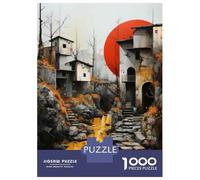 Puzzle Per Adolescenti 1000 Pezzi Urban Landscape with Red Circle Puzzle Per Adulti Gioco Rompicapo Assemblaggio Di Modelli Per Compleanno, Natale 70x50cm/1000pcs