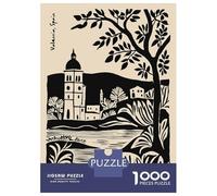 Puzzle Per Adolescenti 1000 Pezzi Valencia, Spain Black And Beige Illustration Puzzle Per Adulti Giochi Rilassanti Regalo Di Compleanno Divertimento A Casa Attività, 38x26cm/1000pcs