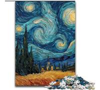 Puzzle per adolescenti 1000 pezzi Van Gogh Night Sky, allena il tuo cervello e le tue mani, regali di compleanno unici per età 14+ dimensioni 26x38cm