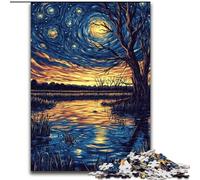 Puzzle per adolescenti 1000 pezzi Van Gogh Night Sky, giocattoli educativi e didattici, regali unici per compleanni e anni 14+ dimensioni 50x75cm