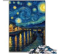 Puzzle per adolescenti 1000 pezzi Van Gogh Night Sky, gioco intellettuale giocattolo che rafforza l'amore tra coppie per età 14+ 50x75cm