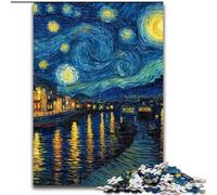 Puzzle per adolescenti 1000 pezzi Van Gogh Night Sky, gioco per famiglie antistress, sfida difficile, rafforza l'amore tra coppie (dimensioni 26x38cm)