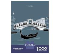 Puzzle Per Adolescenti 1000 Pezzi Venice Bridge & Gondola Puzzle Per Adulti Gioco Pratico Decorazione Per La Casa Divertimento in Casa Attività, 52x38cm/1000pcs