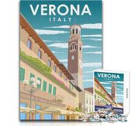 Puzzle per adolescenti 1000 pezzi Verona Italia Street Poster Gioco di sfida unico ma divertente e umoristico Decorazione da parete Dimensioni 50x75cm