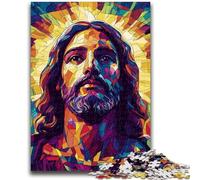 Puzzle per adolescenti 1000 pezzi Vetrate Gesù Giocattoli educativi didattici Giochi per famiglie Migliora l'amore tra coppie 26x38cm