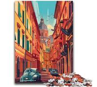 Puzzle per adolescenti 1000 pezzi Via Bologna in Italia Allena il tuo cervello e le tue mani Interazione genitore-figlio per età 14+ (dimensioni 50x70cm)