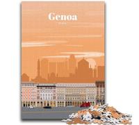 Puzzle per adolescenti 1000 pezzi Viaggio a Genova Gioco educativo Sfida Giocattolo Decorazione da parete Regali unici per compleanno e Natale (dimensioni 50x75cm)