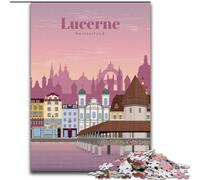 Puzzle per adolescenti 1000 pezzi Viaggio a Lucerna, aiuta il cervello ad allenarsi, giocattoli avvincenti per coltivare la pazienza, regalo per compleanni 38x26cm