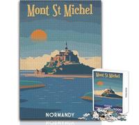 Puzzle per adolescenti 1000 pezzi Viaggio a Mont Saint Michel Gioco impossibile Attività per famiglie Regali di Babbo Natale segreto Dimensioni 50x75cm