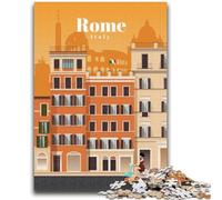Puzzle per adolescenti 1000 pezzi Viaggio a Roma 1000 pezzi per adolescenti, con poster abbinato e foglio di quiz per età dai 14 anni in su (26x38cm)