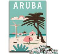 Puzzle per adolescenti 1000 pezzi Viaggio sull'isola di Aruba Allena il tuo cervello e le tue mani Interazione genitore-figlio per età 14+ (dimensioni 38x26cm)