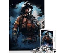 Puzzle per adolescenti 1000 pezzi Vigile del fuoco Fiamma Giocattolo educativo Ottimo regalo per giochi Gioco impossibile con poster abbinato e foglio di quiz Dimensioni 38x52cm