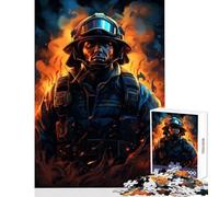 Puzzle per adolescenti 1000 pezzi Vigili del fuoco Fiamma Decorazione per la casa Giocattoli Regalo divertente Gioco pratico Interessante Riduzione dello stress Dimensioni 38x26cm