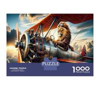 Puzzle Per Adolescenti 1000 Pezzi Vintage Lion Pilot Airplane Puzzle Per Adulti Gioco Rompicapo Migliora La Memoria Aiuta Ad Allenare Il Cervello 70x50cm/1000pcs