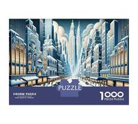Puzzle Per Adolescenti 1000 Pezzi Vintage Winter Cityscape Puzzle Per Adulti Giochi Rilassanti Decorazione Per La Casa Interazione Genitore-figlio 70x50cm/1000pcs