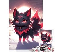 Puzzle per adolescenti 1000 pezzi Volpe a nove code Giocattolo educativo invernale Ottimo regalo per giochi Gioco impossibile con poster abbinato e foglio di quiz Dimensioni 50x75cm