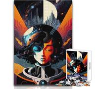 Puzzle per adolescenti 1000 pezzi Volto astratto nello spazio Giocattoli Giochi educativi Sfida difficile Regali di Babbo Natale segreto Dimensioni 50x75cm
