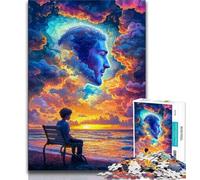 Puzzle per adolescenti 1000 pezzi Volto umano Nuvola colorata, aiuta il cervello ad esercitare Giocattoli avvincenti per coltivare la pazienza Decorazione perfetta 38x26cm