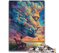Puzzle per adolescenti 1000 pezzi Volto umano Nuvola colorata Giochi rilassanti Gioco educativo per compleanno, Natale e dai 14 anni in su 50x75cm