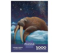 Puzzle Per Adolescenti 1000 Pezzi Walrus on Ice Under Starry Sky Puzzle Per Adulti Gioco Per Famiglie Vacanza A Casa Ammazzare Il Tempo Offerta Come Regalo Per Tutta La Famiglia 70x50cm/1000pcs