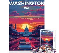Puzzle per adolescenti 1000 pezzi Washington DC Giocattolo educativo Ottimi regali e giocattoli Gioco per famiglie Adatto per la decorazione della scrivania Dimensioni 50x75cm