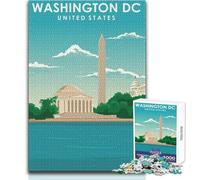 Puzzle per adolescenti 1000 pezzi Washington DC Travel Print Gioco impossibile Attività per famiglie Regali di Babbo Natale segreto Dimensioni 38x52cm