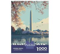 Puzzle Per Adolescenti 1000 Pezzi Washington DC Travel Puzzle Per Adulti Gioco Rompicapo Assemblaggio Di Modelli Per Compleanno, Natale 52x38cm/1000pcs