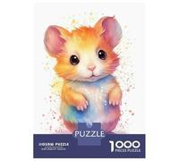 Puzzle Per Adolescenti 1000 Pezzi Watercolor Baby Hamster Puzzle Per Adulti Giochi Rilassanti Un'opera D'arte Regali Di Natale E Compleanno 52x38cm/1000pcs
