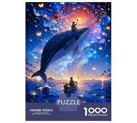 Puzzle Per Adolescenti 1000 Pezzi Whale Boy in Dreamy Sky Puzzle Per Adulti Gioco Pratico Decorazione Per La Casa Divertimento in Casa Attività, 38x26cm/1000pcs