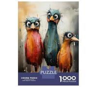 Puzzle Per Adolescenti 1000 Pezzi Whimsical Bird Trio Wall Art Puzzle Per Adulti Gioco Rompicapo Corsa Di Velocità Delle Mani Attività Divertenti A Casa 38x26cm/1000pcs