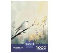 Puzzle Per Adolescenti 1000 Pezzi White Bird on Branch Digital Painting Puzzle Per Adulti Gioco Per Famiglie Vacanza A Casa Ammazzare Il Tempo Offerta Come Regalo Per Tutta La Famiglia 52x38cm/1000pcs
