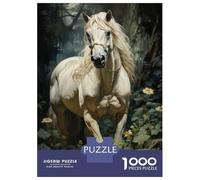 Puzzle Per Adolescenti 1000 Pezzi White Horse Fantasy Artwork Puzzle Per Adulti Gioco Pratico Difficile Divertente Attività A Casa, 52x38cm/1000pcs