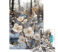 Puzzle per adolescenti 1000 pezzi Winter Bloom Elegance Gioco pratico Giocattolo Gioco intellettuale Regalo di compleanno per donne (Dimensioni 38x52cm)