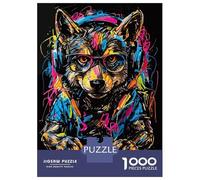 Puzzle Per Adolescenti 1000 Pezzi Wolf Headphone Music Puzzle Per Adulti Giochi Rilassanti Regalo Di Compleanno Divertimento A Casa Attività, 38x26cm/1000pcs