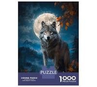 Puzzle Per Adolescenti 1000 Pezzi Wolf Under Full Moon Puzzle Per Adulti Giocattoli Antistress Quadri Da Parete Regali Unici Per Compleanno E Natale 52x38cm/1000pcs