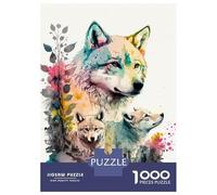 Puzzle Per Adolescenti 1000 Pezzi Wolf Watercolor Painting Puzzle Per Adulti Giochi Rilassanti Regalo Di Compleanno Divertimento A Casa Attività, 70x50cm/1000pcs