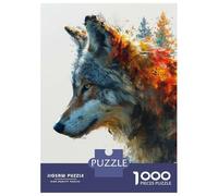 Puzzle Per Adolescenti 1000 Pezzi Wolf Watercolor Painting Puzzle Per Adulti Gioco Per Famiglie Vacanza A Casa Ammazzare Il Tempo Offerta Come Regalo Per Tutta La Famiglia 52x38cm/1000pcs