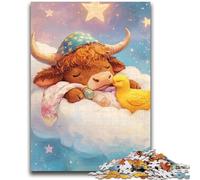 Puzzle per adolescenti 1000 pezzi Yak addormentato, difficile da completare ma divertente e umoristico gioco educativo per il compleanno 50x75cm