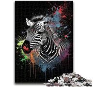 Puzzle per adolescenti 1000 pezzi Zebra Colorato Gioco per famiglie Antistress Sfida difficile Adatto per coppie 50x75cm