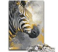 Puzzle per adolescenti 1000 pezzi Zebra nera e oro Giocattolo educativo intellettuale decomprimente Regali di Babbo Natale segreto 50X75CM
