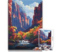 Puzzle per adolescenti 1000 pezzi Zion National Park Landscape Art Family Fun & Game Night Analysis and Logic Gift Ideas Dimensioni 38x26cm