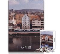 Puzzle per adolescenti 1000 pezzi Zurigo Gioco impossibile Attività per famiglie Regali di Babbo Natale segreto Dimensioni 38x26cm