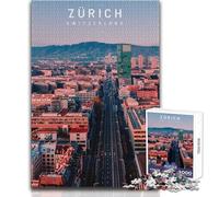 Puzzle per adolescenti 1000 pezzi Zurigo Gioco impossibile Attività per famiglie Regali di Babbo Natale segreto Dimensioni 50x75cm