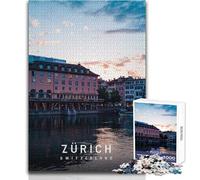 Puzzle per adolescenti 1000 pezzi Zurigo Gioco impossibile Attività per famiglie Regali di Babbo Natale segreto Dimensioni 38x26cm