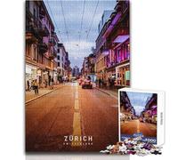 Puzzle per adolescenti 1000 pezzi Zurigo Gioco impossibile Attività per famiglie Regali di Babbo Natale segreto Dimensioni 38x52cm